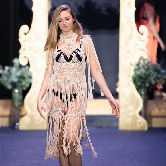 Handmade Macrame Crochet Dress Form Fitting Designer - Picture 13 of 16